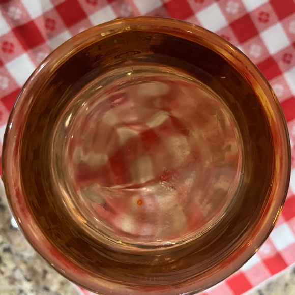 ✨Vintage Amber Glass Floral Etched Water Pitcher | 1930s Depression Style - Picture 4 of 7